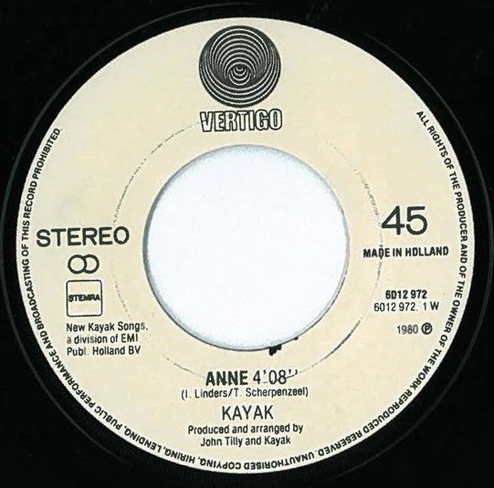 Kayak : Anne (7", Single)