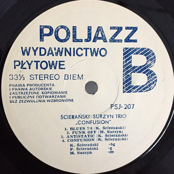 Ścierański-Surzyn Trio : Confusion (LP, Album)