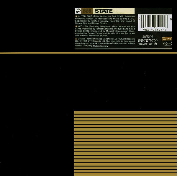 808 State : In Yer Face (7", Single)