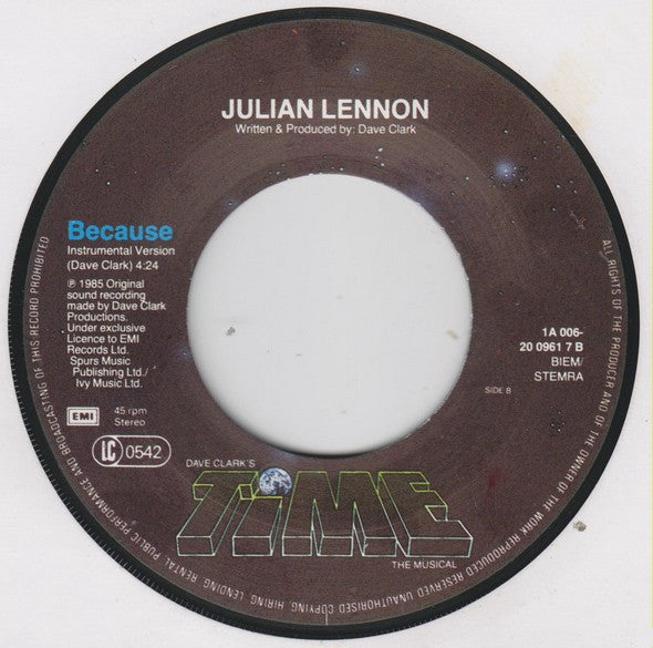 Julian Lennon : Because (7", Single)