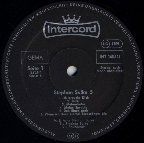 Stephan Sulke : Stephan Sulke 5 (LP, Album)