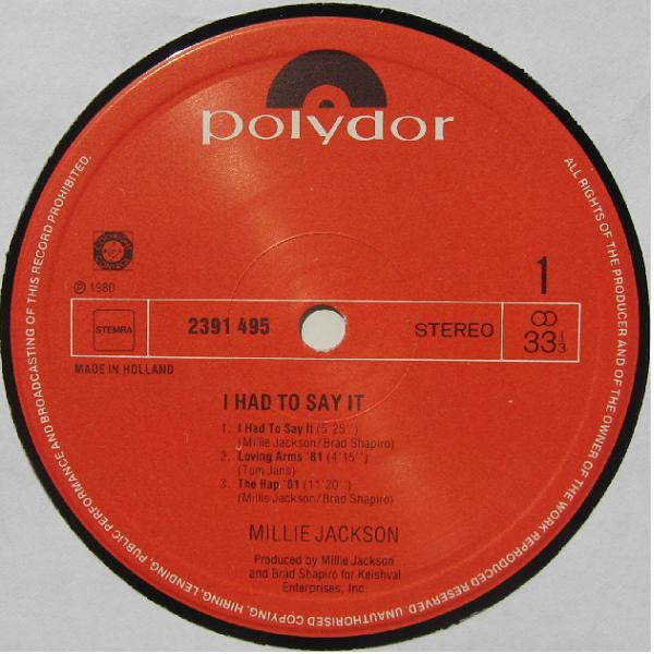 Millie Jackson : I Had To Say It (LP, Album)