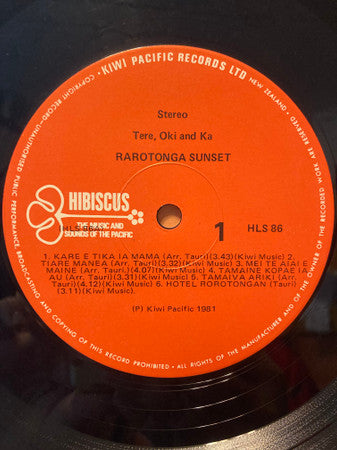 Tere, Oki And Ka : Rarotonga Sunset (LP)