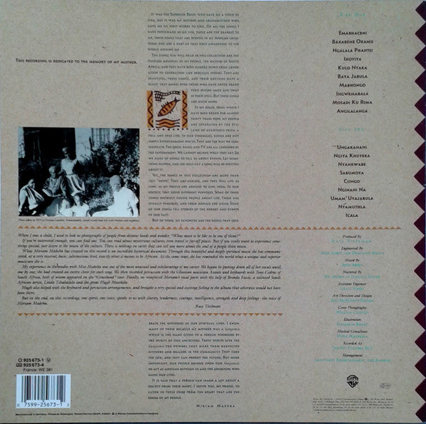 Miriam Makeba : Sangoma (LP, Album)