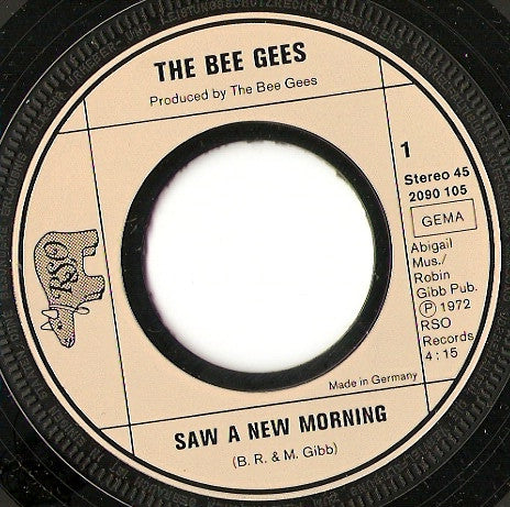 Bee Gees : Saw A New Morning (7", Single)