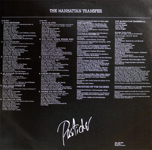 The Manhattan Transfer : Pastiche (LP, Album)