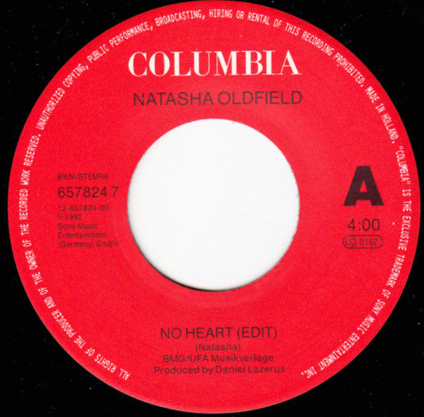 Natasha Oldfield : No Heart (7", Single)
