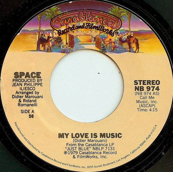 Space : My Love Is Music (7", Styrene, 56 )
