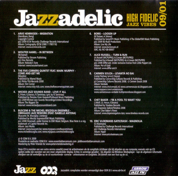 Various : Jazzadelic 09.1 High-Fidelic Jazz Vibes  (CD, Comp, Promo)