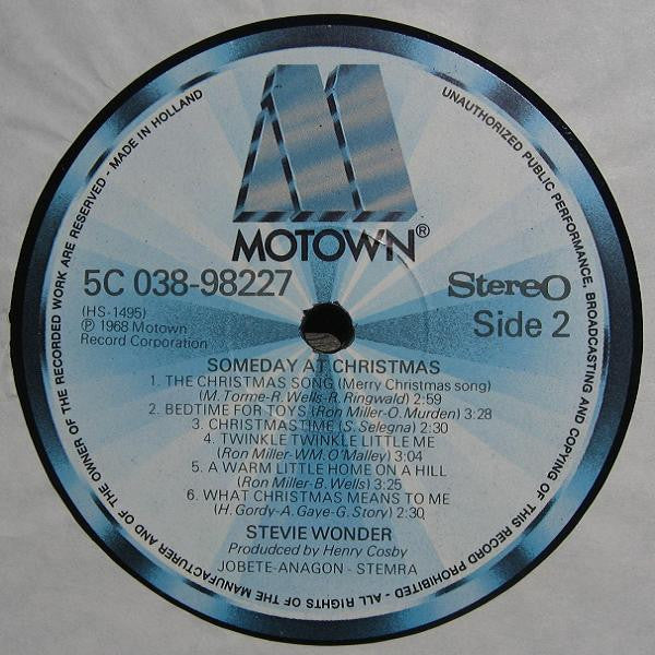 Stevie Wonder : Someday At Christmas (LP, Album, RE)