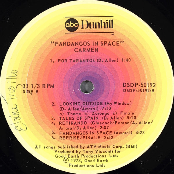 Carmen (19) : Fandangos In Space (LP, Album)