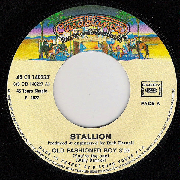 Stallion (2) : Old Fashioned Boy (You're The One) (7", Single)
