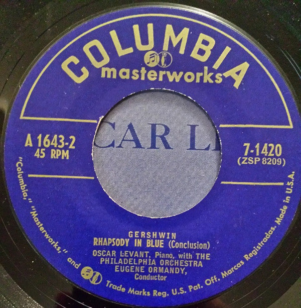 George Gershwin - Oscar Levant / The Philadelphia Orchestra / Eugene Ormandy : Rhapsody In Blue (7", EP)
