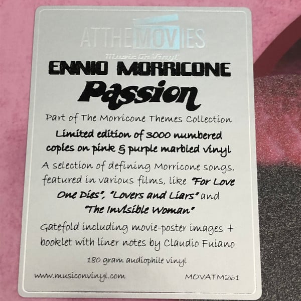 Ennio Morricone : Passion (2xLP, Comp, Dlx, Ltd, Num, Pin)