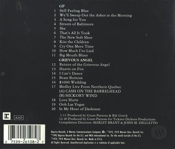 Gram Parsons : GP / Grievous Angel (CD, Comp, RP)