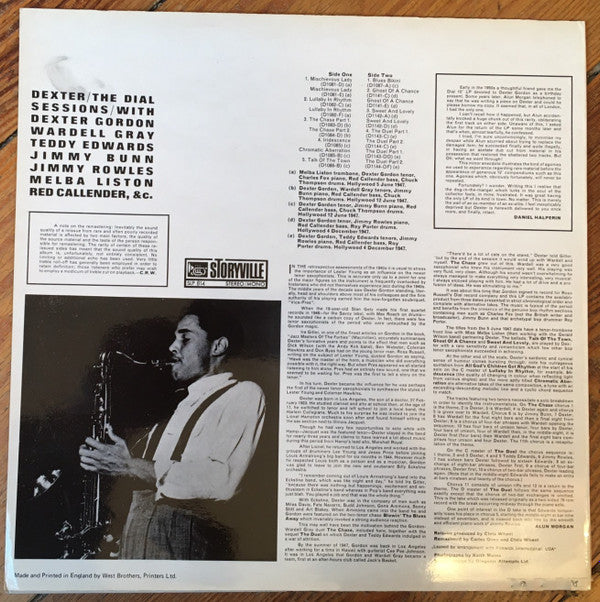 Dexter Gordon : The Dial Sessions (LP, Comp, Mono, RE, RM)