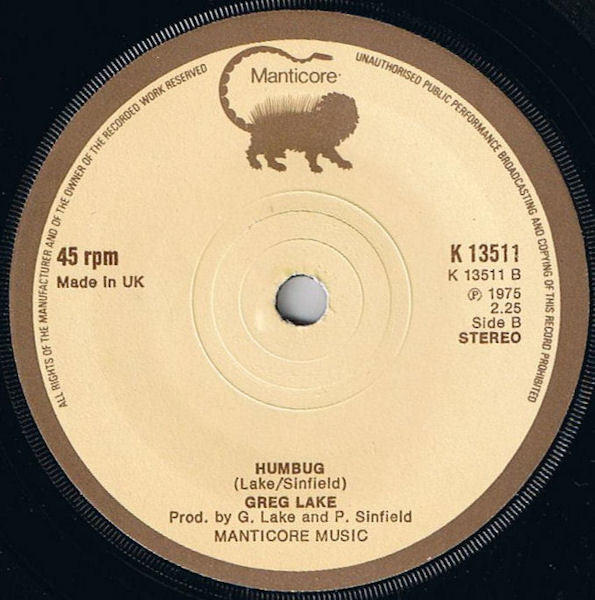 Greg Lake : I Believe In Father Christmas (7", Single, Pic)