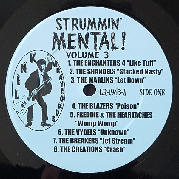 Various : Strummin' Mental! Volume Three - Real Gone Instrumental R&R & Surf: 1958-1966 (LP, Comp)