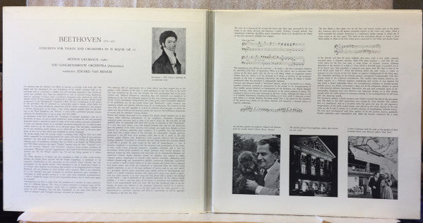 Ludwig van Beethoven, Arthur Grumiaux, Concertgebouworkest, Eduard van Beinum : Violin Concerto In D Major Op. 61 (LP, Mono, Gat)