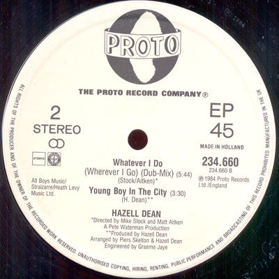 Hazell Dean : Whatever I Do (Wherever I Go) (12", Maxi)