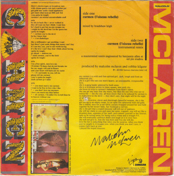 Malcolm McLaren : Carmen (7")