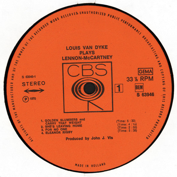 Louis van Dyke* : Louis van Dyke Plays Lennon-McCartney (LP, Album)