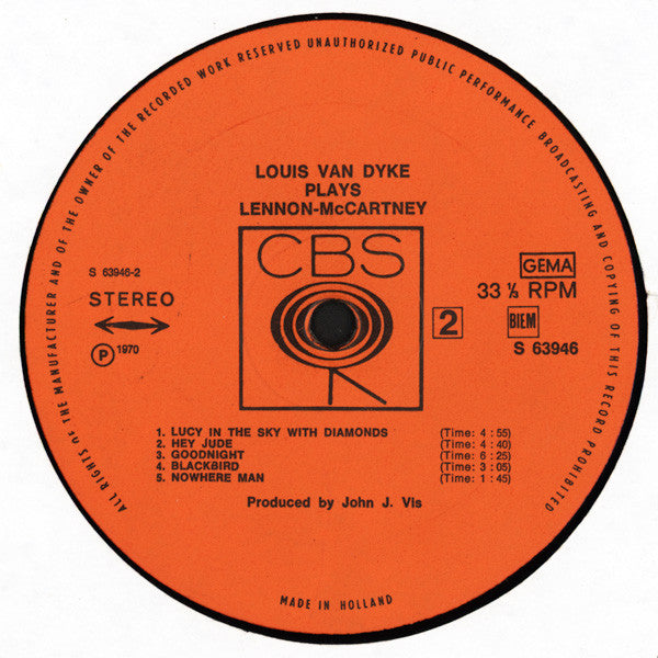 Louis van Dyke* : Louis van Dyke Plays Lennon-McCartney (LP, Album)