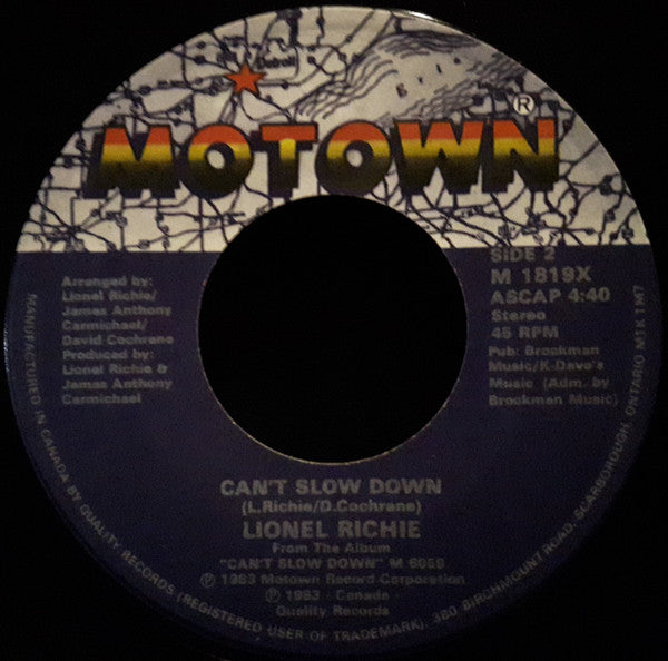 Lionel Richie : Say You, Say Me (Title Song From White Nights) (7")