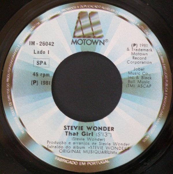 Stevie Wonder : That Girl (7", Single)
