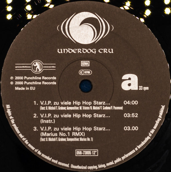 Underdog Cru : V.I.P. - Zu Viele Hip Hop Starz... (12", EP)