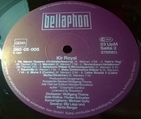 Konstantin Wecker : Kir Royal (Original Soundtrack Aus Der ARD Serie) (LP, Album)