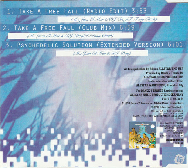 Dance 2 Trance : Take A Free Fall (CD, Maxi)