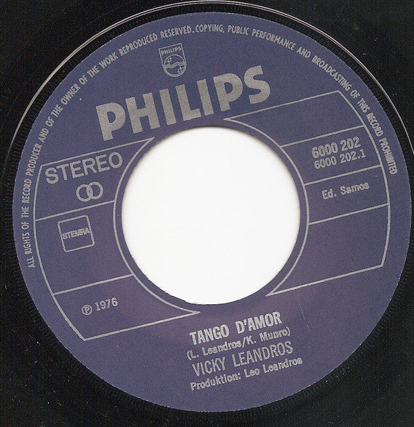 Vicky Leandros : Tango D'Amor (7", Single)