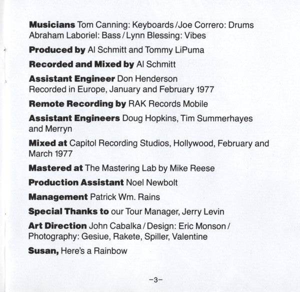 Al Jarreau : Look To The Rainbow (CD, Album, RE)