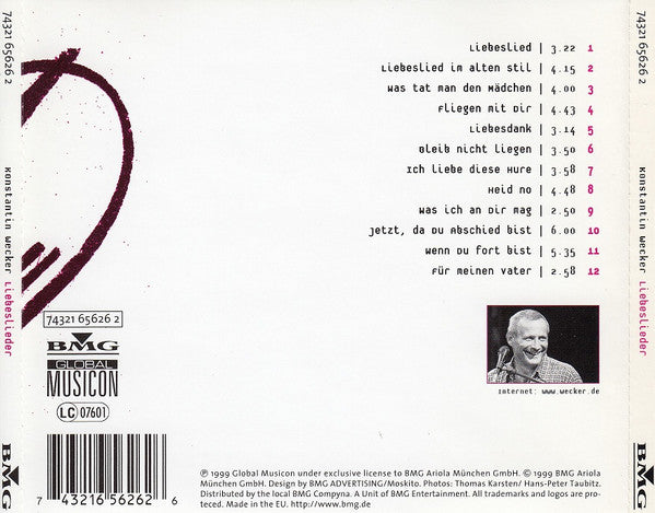 Konstantin Wecker : Liebeslieder (CD, Album)