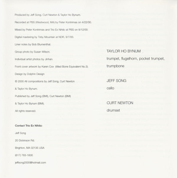 Trio Ex Nihilo : Trio Ex Nihilo (CD, Album)