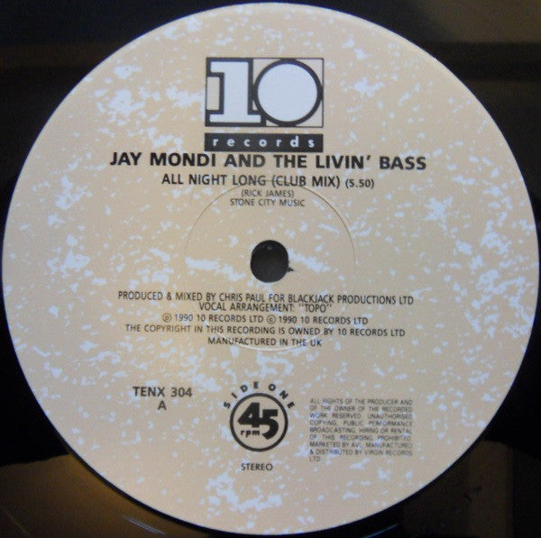 Jay Mondi & The Livin' Bass : All Night Long (12")
