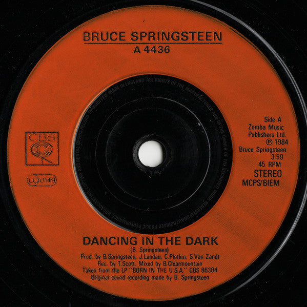 Bruce Springsteen : Dancing In The Dark (7", Single, Ora)