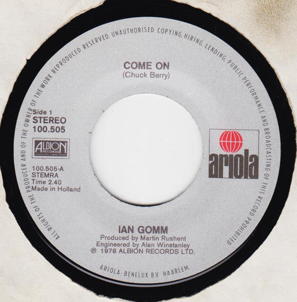 Ian Gomm : Come On (7", Single)