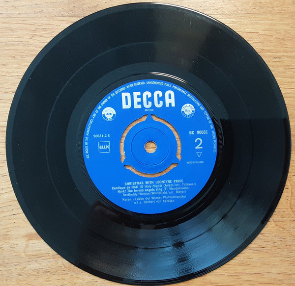 Leontyne Price, Wiener Philharmoniker, Herbert von Karajan : Christmas With Leontyne Price  (7", EP)