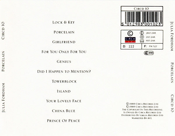 Julia Fordham : Porcelain (CD, Album)