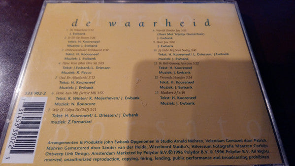 Marco Borsato : De Waarheid (CD, Album, RP)