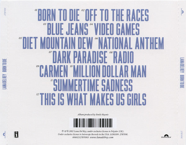 Lana Del Rey : Born To Die (CD, Album, RE)