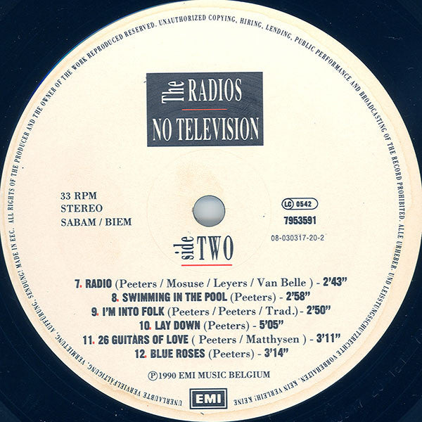 The Radios : No Television (LP, Album)