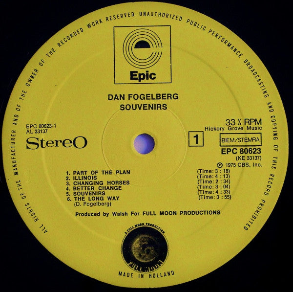 Dan Fogelberg : Souvenirs (LP, Album, Gat)