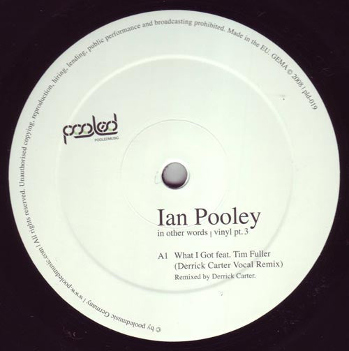 Ian Pooley : In Other Words Vinyl Pt.3 (12")