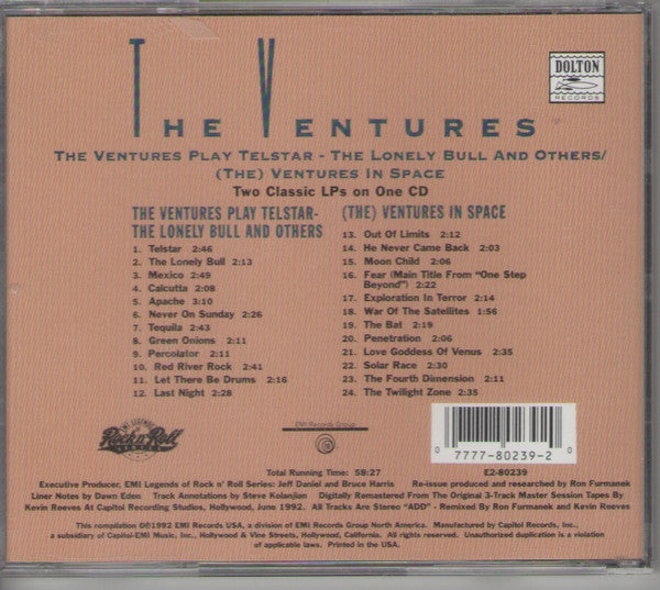 The Ventures : The Ventures Play Telstar - The Lonely Bull And Others / (The) Ventures In Space (CD, Comp, RM)