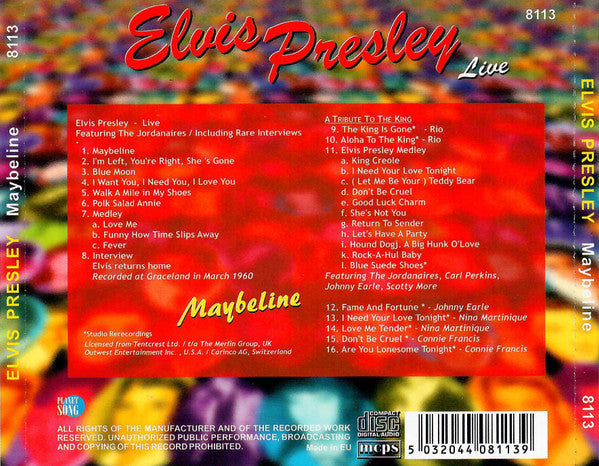 Elvis Presley : Maybeline Live (CD)