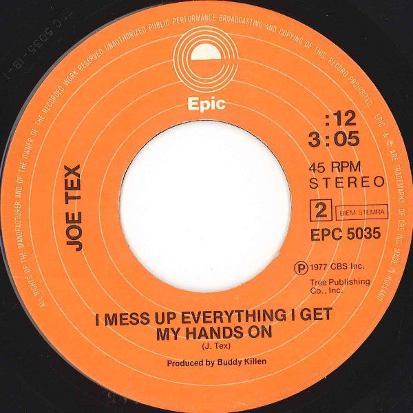 Joe Tex : Ain't Gonna Bump No More (With No Big Fat Woman) (7", Single)