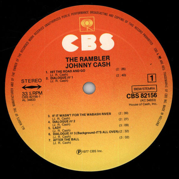 Johnny Cash : The Rambler (LP, Album)